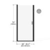 Pivot Shower Door 1 / 4" Tempered Glass Black Semi Frameless - Black - Image 3