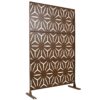 Freestanding Decorative Metal Privacy Screen For Deck Balcony Patio - Brown, Steel, 76" H X 48" W - Image 5