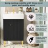 Bathroom Vanity, Combo Cabinet, Bathroom Storage Cabinet, Single Ceramic Sink, Left Side Storage - Black - Image 5