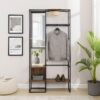 Modern Hall Tree With Hanging Storage - Rustic Oak - Image 6