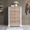 Autumn - 5 Drawer Chest With Interlock Drawer Feature Drawer Slide And Interlock Pre-Assembly, Drawer Chest For Closet Tall Dressers For Bedroom Clothes Organizer Tool Easy Assembly - White Oak - Image 2