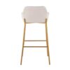Daniella - Contemporary / Glam Fixed Height Bar Stool (Set of 2) - Gold / Cream - Image 5