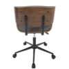 Lombardi - Mid-Century Modern Adjustable Office Chair With Swivel - Walnut / Gray - Image 5