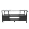 Outdoor Grill Table For Big Egg Style Bbq With Metal Grill Cart And Storage Box And Metal And Stainless Steel - Black / Silver - Image 14