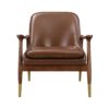 Accent Chair With Cushioned Seat, Brass Tipped Legs - Dark Brown - Image 9