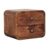 Mini Curved Wall Mounted Bedside Table - Brown - Image 2