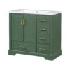 Traditional Bathroom Vanity With Resin Sink Combo Set, Bathroom Cabinet With Two Doors And Four Drawers - Green - Image 17