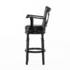 Elegant Leather Swivel Bar Stool With Arms - Espresso - Image 3