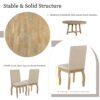 5 Piece Farmhouse Dining Table Set Wood Round Extendable Dining Table And 4 Upholstered Dining Chairs - Natural Wash - Image 9