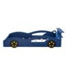Wooden Race Car Bed, Car Shaped Platform Twin Bed With Wheels For Teens - Blue / Yellow - Image 5