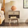 Mid-Century Modern Minimalist 1 Drawer Nightstand - Coastal Oak - Image 5