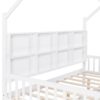 Full Size House Bed With Trundle, Kids Bed With Shelf - White - Image 17
