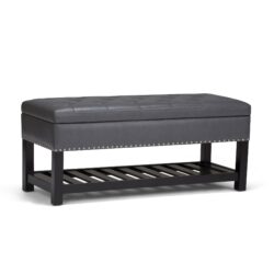 Lomond - Storage Ottoman Bench - Stone Gray