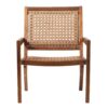 Coastal Solid Wood And Rattan Outdoor Accent Chair - Dark Brown - Image 2
