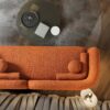 Donna - Japandi Style Boucle Sofa - Brown / Burnt Orange / Orange - Image 5
