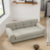 Modern Pet Sofa With Backrest And Armrests Linen Fabric For Medium And Large Dogs - Beige - Image 3