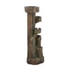 Rustic Decorative Tree Trunk 5 Tier Water Fountain, With Light And Pump, For Indoor And Outdoor - Brown - Image 4
