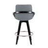 Cosmo - Contemporary Fixed Height Counter Stool With Swivel And Round Footrest (Set of 2) - Black / Gray - Image 5