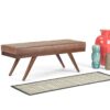 Pierce - Mid Century Ottoman Bench - Distressed Umber Brown - Image 9