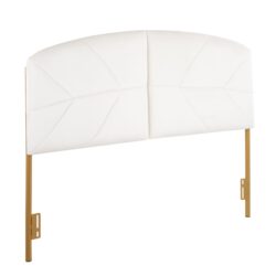 Lindsey - Queen Headboard Contemporary Glam - Gold / White