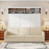 Queen Size Murphy Wall Bed With Sofa - White - Image 18