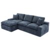 Cloud Sectional Sofa Upholstered Sofa Couch With Double-Layer Cushion And Side Pockets - Blue - Image 18