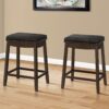 Bar Stool Counter Height, Saddle Seat, Transitional (Set of 2) - Espresso - Image 3