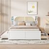 Queen Size Headboard Bed With 2 Drawers And Trundle - White - Image 10