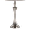 Flint - Contemporary Table Lamp Built In USB Port (Set of 2) - Nickel / Taupe Slub - Image 4