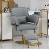 Elegant Barber Chair, Salon Chair For Hair Stylis, With Heavy Duty Hydraulic Pump Adjustable Barber Chair For Beauty Salon Spa Equipment - Gray - Image 2