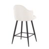 Ahoy - Contemporary Fixed Height Counter Stool With Square Footrest (Set of 2) - Black / Cream - Image 4
