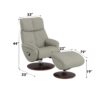 Kandoro - Top Grain Leather Accent Chair With Swivel & Ottoman - Gray - Image 9