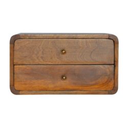 Floating Curved Bedside Table - Chestnut