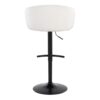 Claire - Contemporary Adjustable Barstool With Swivel With Rounded T Footrest (Set of 2) - Black / Cream - Image 5