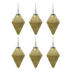 Christmas Ornaments, Glass Decorative Hanging Ball Christmas Tree Ornaments For Holiday Party Decorations (Set of 6) - Gold