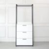 Fiona - Contemporary Wood And Metal Walk In Closet With 3 Drawers - White - Image 5