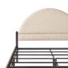 Queen Bed Frame Modern Upholstered Curved Headboard - Oatmeal - Image 4