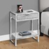 Accent Side Table, Storage Drawer, Contemporary And Modern - Gray - Image 4