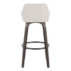 Daniella - Contemporary Fixed Height Barstool With Swivel With Round Footrest (Set of 2) - Walnut / Cream - Image 5