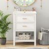 Bathroom Vanity With Top Sink, Modern Bathroom Storage Cabinet 2 Drawers, Single Sink Bathroom Vanity - White - Image 4