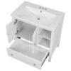 Bathroom Vanity With Sink, Bathroom Storage Cabinet With Doors And Drawers, Solid Wood Frame, Ceramic Sink - White - Image 18