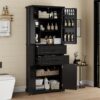 Storage Cabinet With Multi Functional Storage Space, 2 Drawers, Adjustable Shelf - Black - Image 4