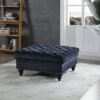 Elegant Traditional Upholstered Ottoman For Living Spaces - Black - Image 5