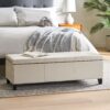 Glouster - Storage Ottoman With Leather Upholstery - Ivory - Image 9