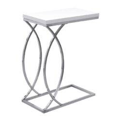 Accent Table, C - Shaped, Contemporary - White