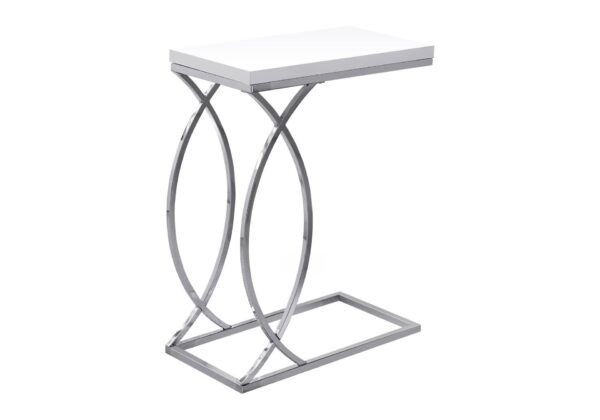 Accent Table, C - Shaped, Contemporary - White