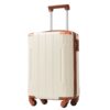 Hardshell Luggage Sets 6 Piece Suitcase Set, Expandable Lightweight Suitcases With Wheels, Tsa Lock - White Brown - Image 6