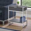 Accent Side Table, Storage Drawer, Modern - Dark Gray - Image 5