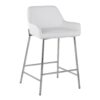 Daniella - Contemporary Fixed Height Counter Stool (Set of 2) - White / Chrome - Image 3