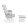 Mason - Glider And Ottoman White Wood - Woven Gray Fabric - Image 3